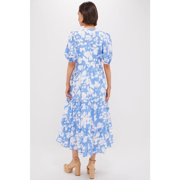 HYACINTH HOUSE Blue and White Floral Cisco Maxi Dress Size S NWT - Picture 2 of 8